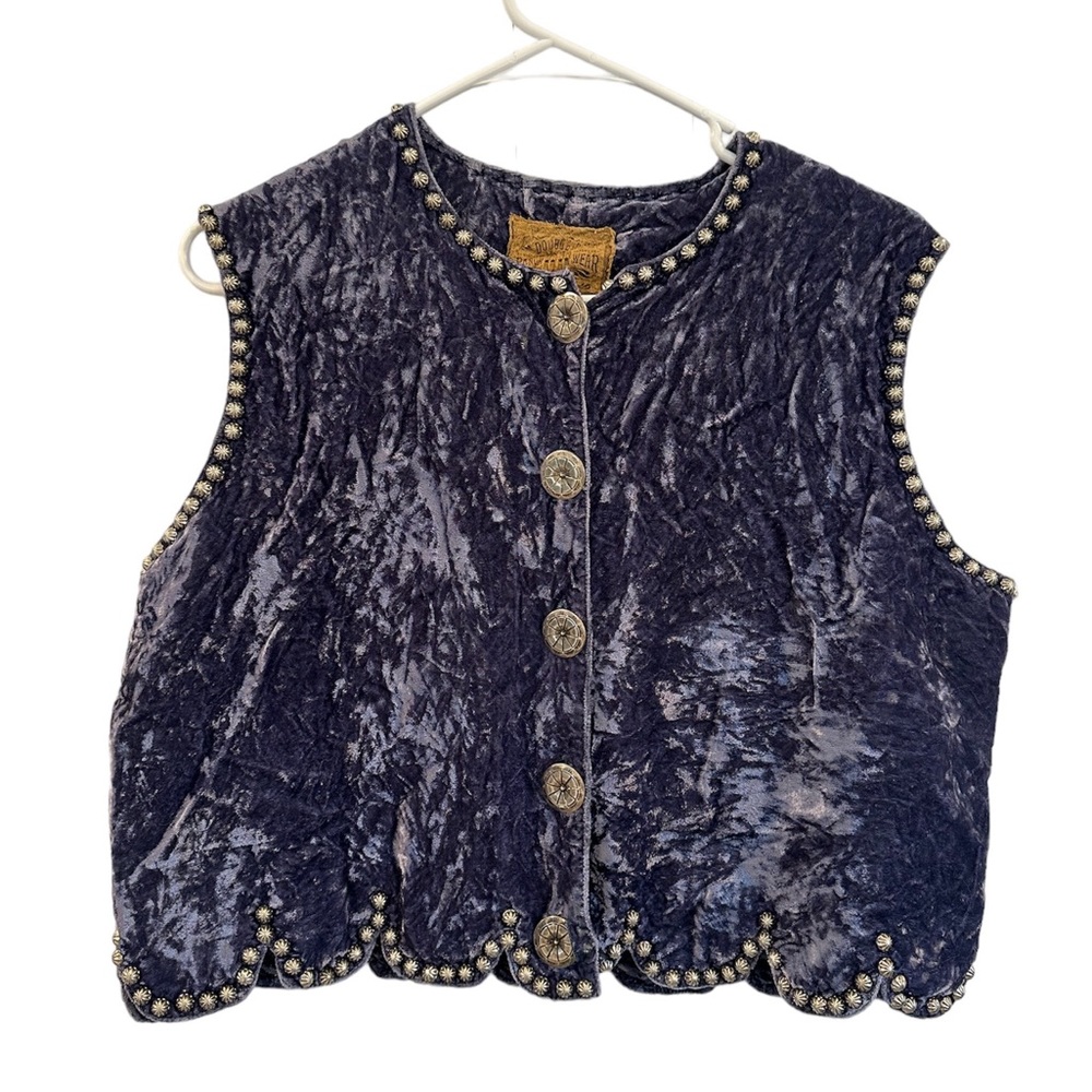 Double D Rach Wear Crushed Velvet and Studded Vest Large